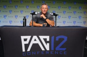 A man talking into a microphone