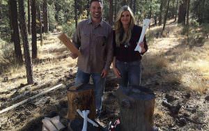 A couple in the woods