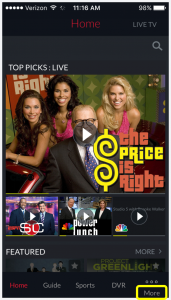 A screenshot of the Dish Anywhere app