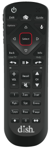 The front of the newest Dish Network remote